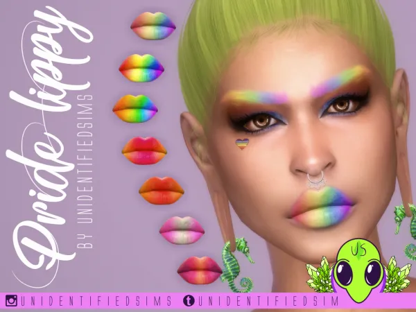 Mix Pride Lippy - The Sims 4 Custom Content
