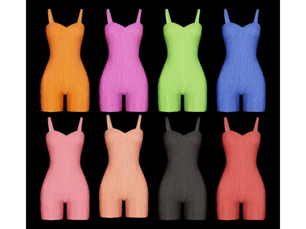Alpha Ribbed Playsuits by simmerkatex - The Sims 4 custom content