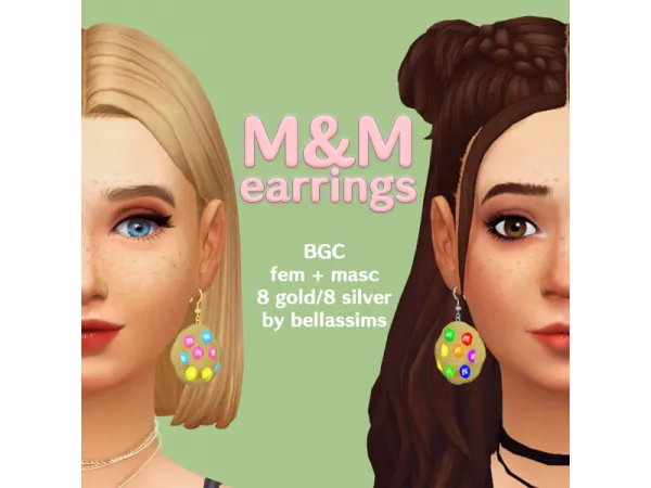 Maxis Match Pride MM Earrings by Bellassims - The Sims 4 Custom Content