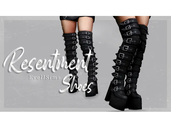 Mix Resentment Shoes by EvellSims - The Sims 4 Custom Content
