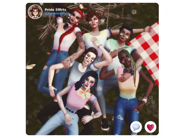 Maxis Match Pride Shirts by AdrasteaMoon - The Sims 4 Custom Content