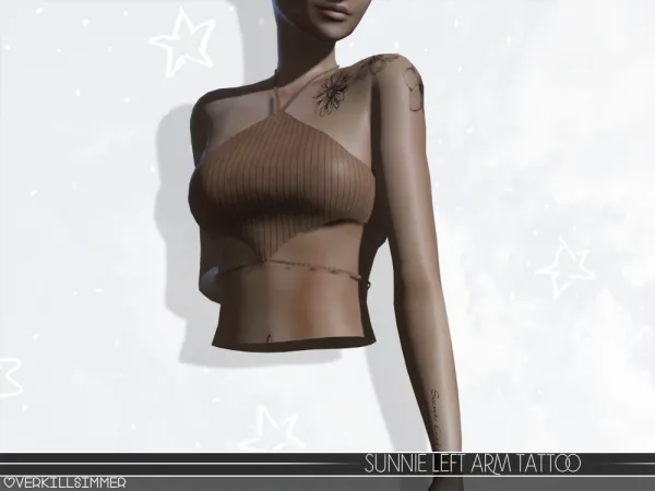 Mix Sunnie left arm tattoo - The Sims 4 Custom Content