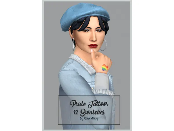 Mix Pride Hearts Tattoos - The Sims 4 Custom Content