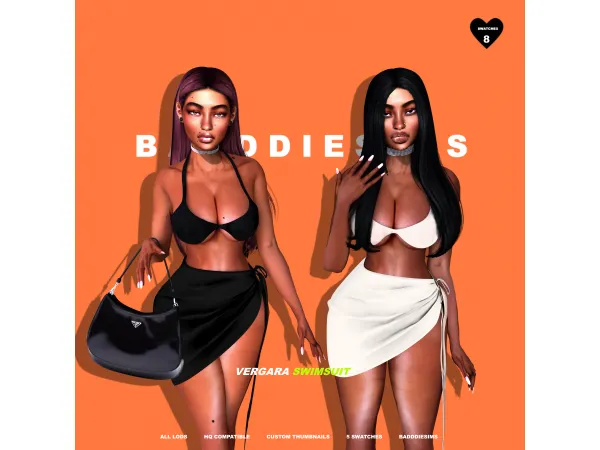 Alpha VERGARA SWIMSUIT by BADDDIESIMS - The Sims 4 Custom Content