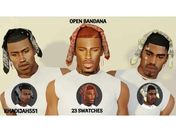 Alpha OPEN BANDANA - The Sims 4 Custom Content