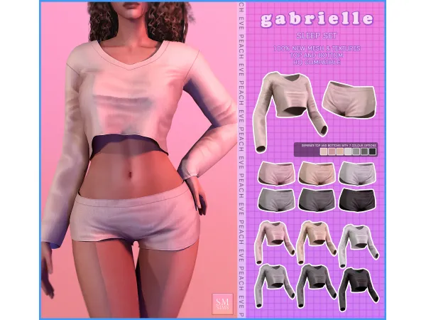 Alpha PEACH REWARD Gabrielle Sleep Set by SM Sims - The Sims 4 Custom Content