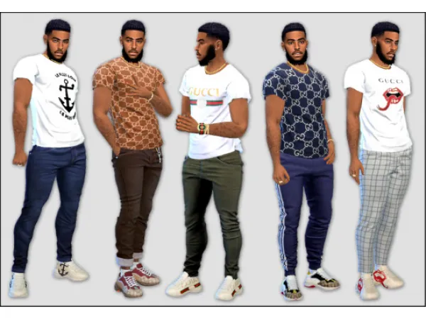 Alpha Rhyton Gucci Tees and Sneakers - The Sims 4 Custom Content