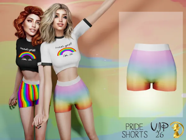Alpha VIP PRIDE Shorts VIP26 by turksimmer - The Sims 4 Custom Content