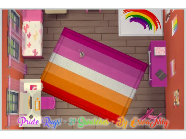 Maxis Match Show Your Pride Rugs - The Sims 4 Custom Content