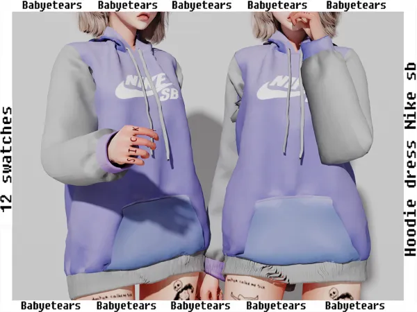 Alpha Hoodie dress Nike Sb - The Sims 4 Custom Content
