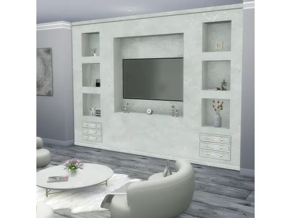 Alpha Built in TV Wall Unit Set by PlatinumLuxeSims - The Sims 4 Custom Content