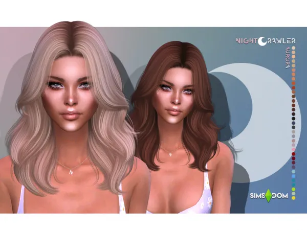 Alpha nightcrawler aurora hair by nightcrawler - The Sims 4 Custom Content