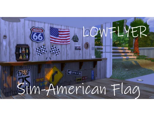 Maxis Match Sim American Flag by lowflyer - The Sims 4 Custom Content