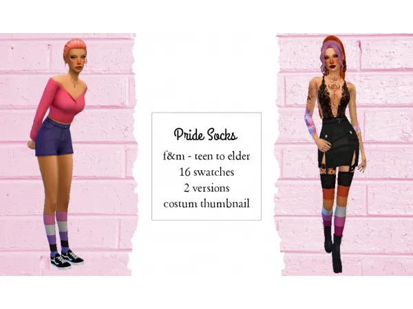 Maxis Match Pride Socks Simmer by NekoChan - The Sims 4 Custom Content