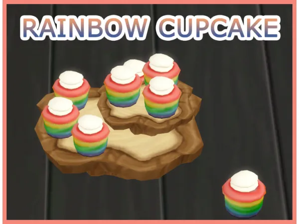 Maxis Match RAINBOW CUPCAKE by icemunmun - The Sims 4 Custom Content