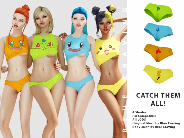 Alpha Catch them all censored set by Blue Craving - The Sims 4 Custom Content