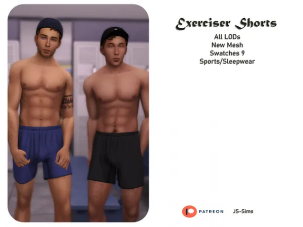 Mix JS Exerciser_Shorts - The Sims 4 Custom Content
