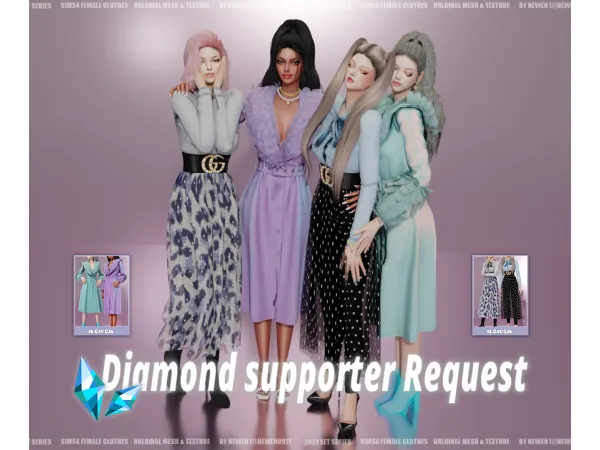 Alpha Diamond Supporter Request 2021 Set02 [뉴엔] by new_en092 - The Sims 4 Custom Content