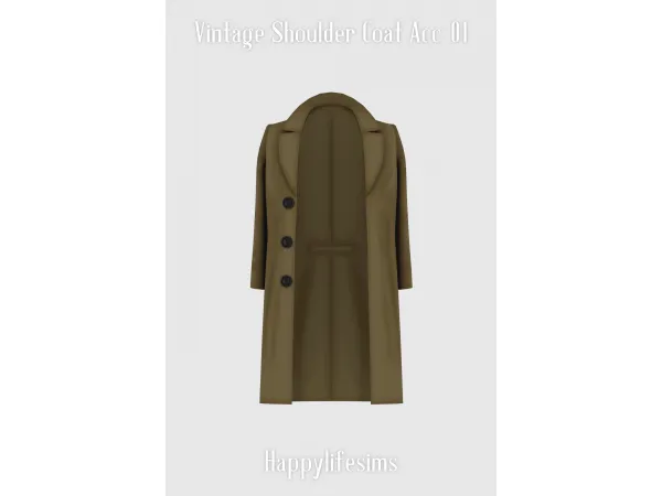 Maxis Match [Lonelyboy] Vintage Shoulder Coat Acc 01 - The Sims 4 Custom Content