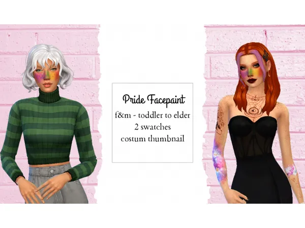 Maxis Match Pride Facepaint Simmer by NekoChan - The Sims 4 Custom Content