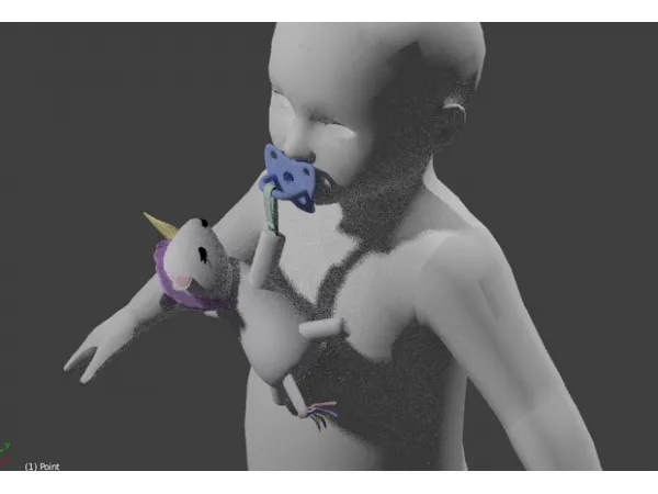 Alpha [Scarlett Bulckowisk] Unicorn Plush Pacifier S3 and S4 - The Sims 4 Custom Content