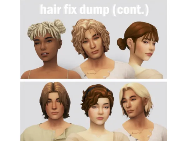 Maxis Match another hair fix dump by okruee - The Sims 4 Custom Content