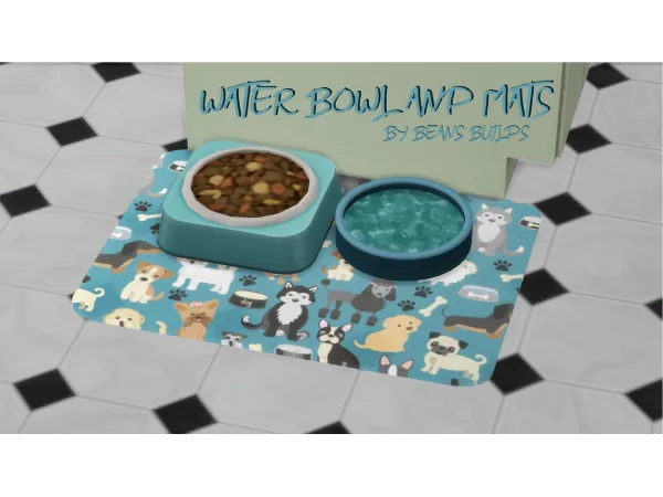Maxis Match Water Bowls Pet Mats - The Sims 4 Custom Content