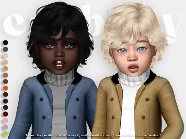 Alpha crybaby pinocchio hair (newsea) toddler m - The Sims 4 Custom Content