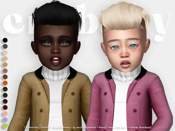 Alpha crybaby macho hair (newsea) toddler m - The Sims 4 Custom Content