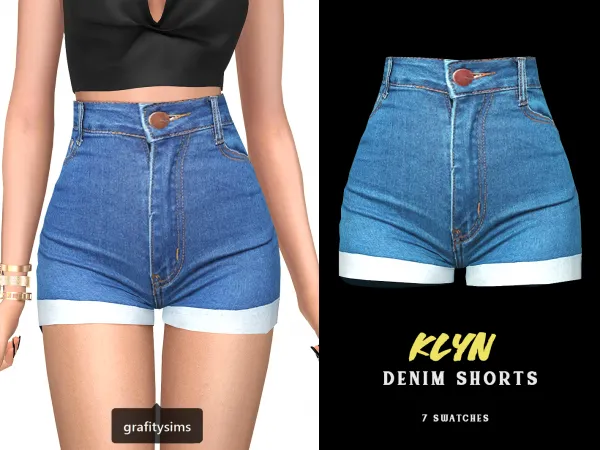 Alpha Klyn Denim Shorts - The Sims 4 Custom Content