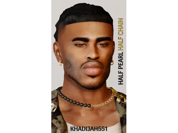 Alpha HALF PEARL HALF CHAIN - The Sims 4 Custom Content
