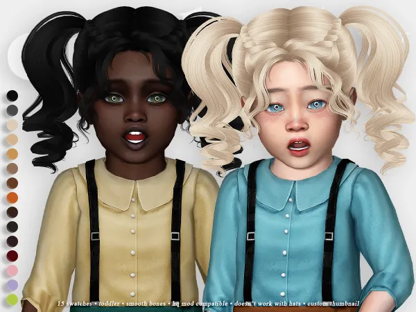 Alpha crybaby cream soda hair (newsea) toddler f - The Sims 4 Custom Content