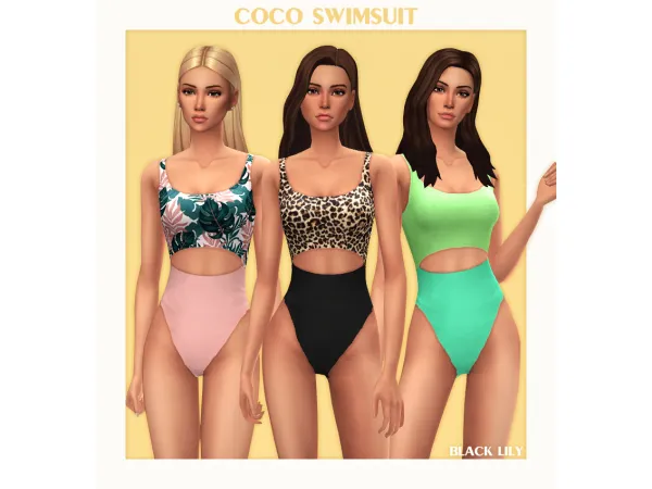 Maxis Match Coco Swimsuit by Black Lily - The Sims 4 Custom Content