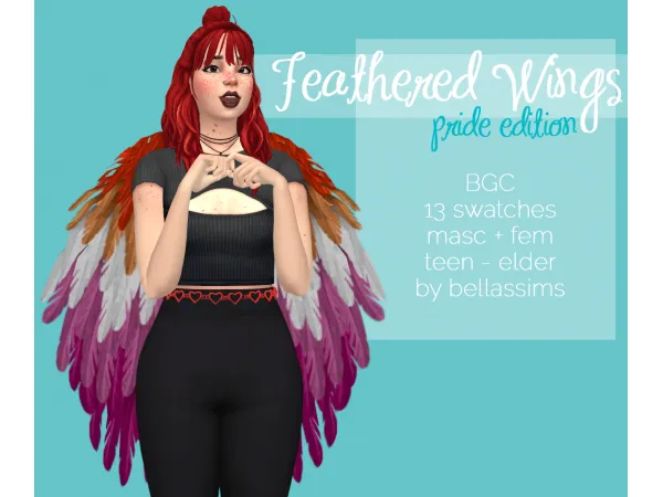 Maxis Match Feathered Wings Pride Edition by Bellassims - The Sims 4 Custom Content