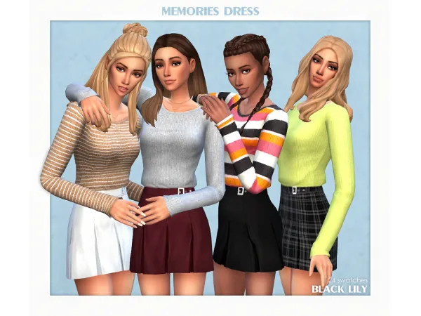 Maxis Match Memories Dress by Black Lily - The Sims 4 Custom Content