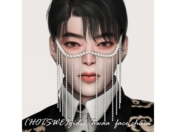 Alpha [HOTSWE] G idel 'hwaa' face chain by HOTSWE - The Sims 4 Custom Content