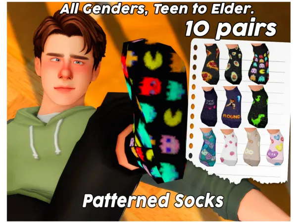 Maxis Match Patterned Socks (BGC All Genders T E) - The Sims 4 Custom Content