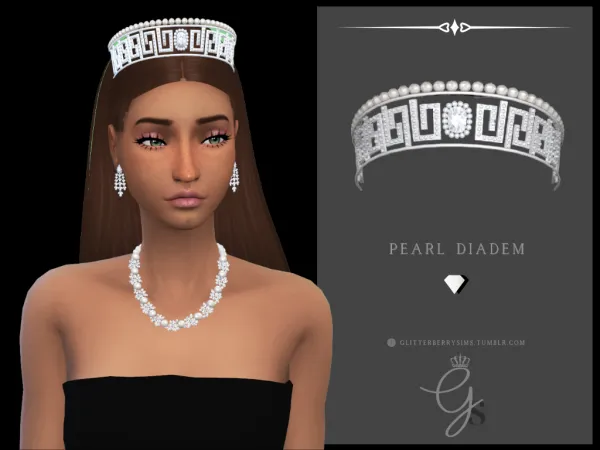 Pearl Diamond Diadem by Glitterberry Sims
