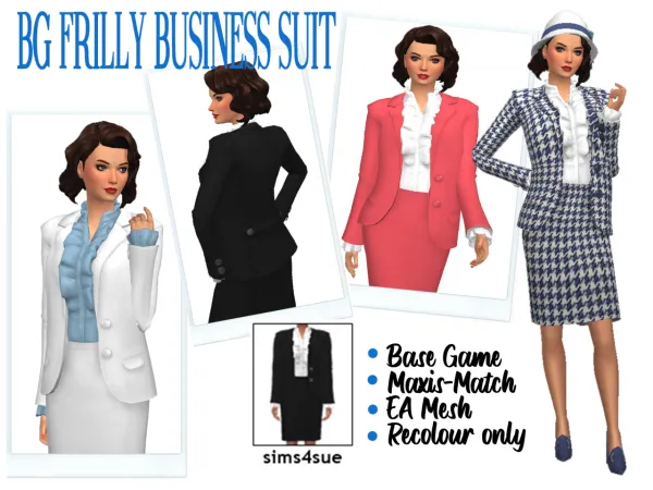 Maxis Match BG FRILLY BUSINESS SUIT - The Sims 4 Custom Content
