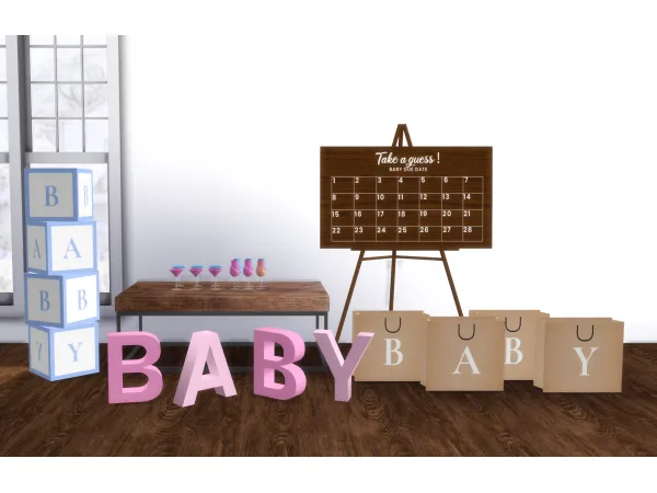 Alpha Baby Shower Stuff by simmerkatex - The Sims 4 custom content