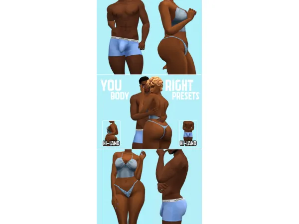 Mix YOU RIGHT BODY PRESETS land by simsfinds - The Sims 4 Custom Content