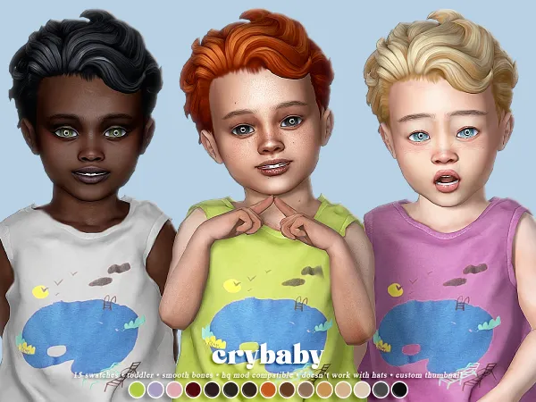 Maxis Match crybaby sebastian hair (okruee) toddler - The Sims 4 Custom Content