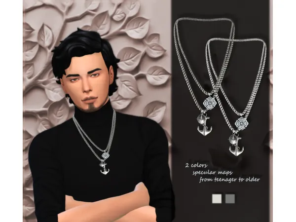 Alpha Fireman pendant chain by Djunariii - The Sims 4 Custom Content