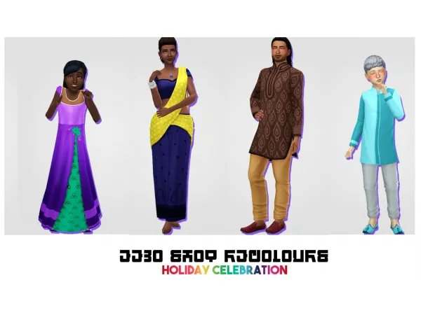 Maxis Match Eezo Shot Recolours Holiday Celebration Clothing and Accessories - The Sims 4 Custom Content