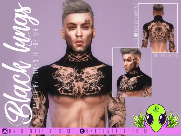 Mix Black Lungs Tattoo - The Sims 4 Custom Content