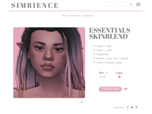 Maxis Match Essentials Skinblend by simbience - The Sims 4 Custom Content