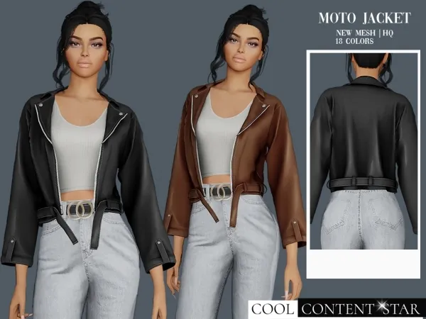Alpha Moto Jacket - The Sims 4 Custom Content