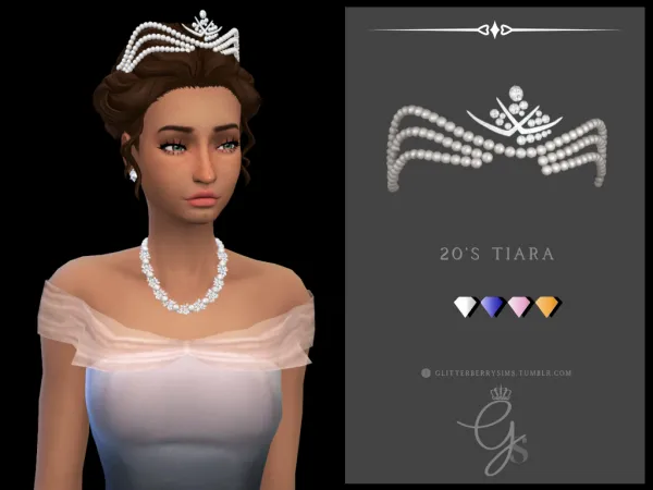 Mix 20's Tiara by Glitterberry Sims - The Sims 4 Custom Content