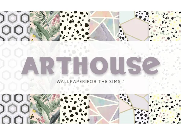 Maxis Match Arthouse Wallpaper by SimPlistic - The Sims 4 Custom Content