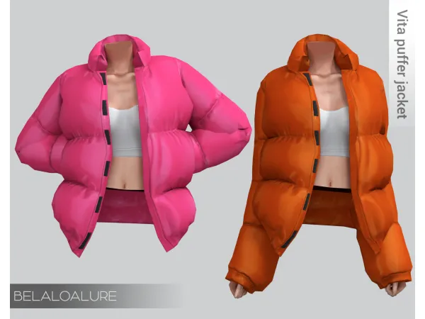 Alpha Belaloallure vita puffer jacket by simsfinds - The Sims 4 Custom Content